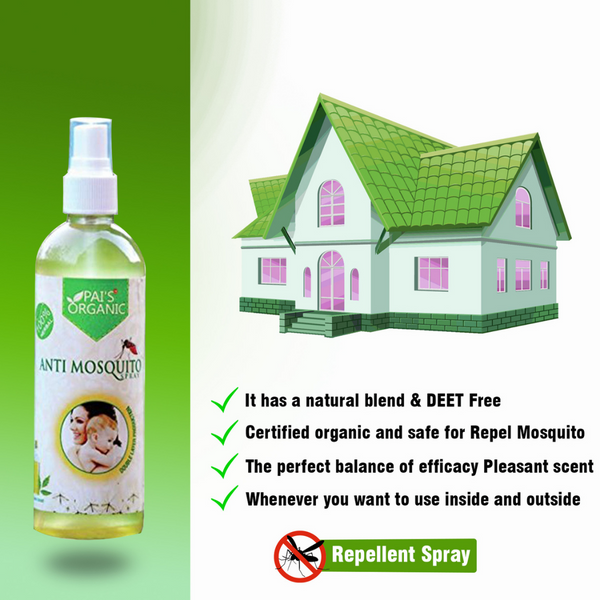 Pai Organics Natural Anti Mosquito Repellent Spray Certified Organic