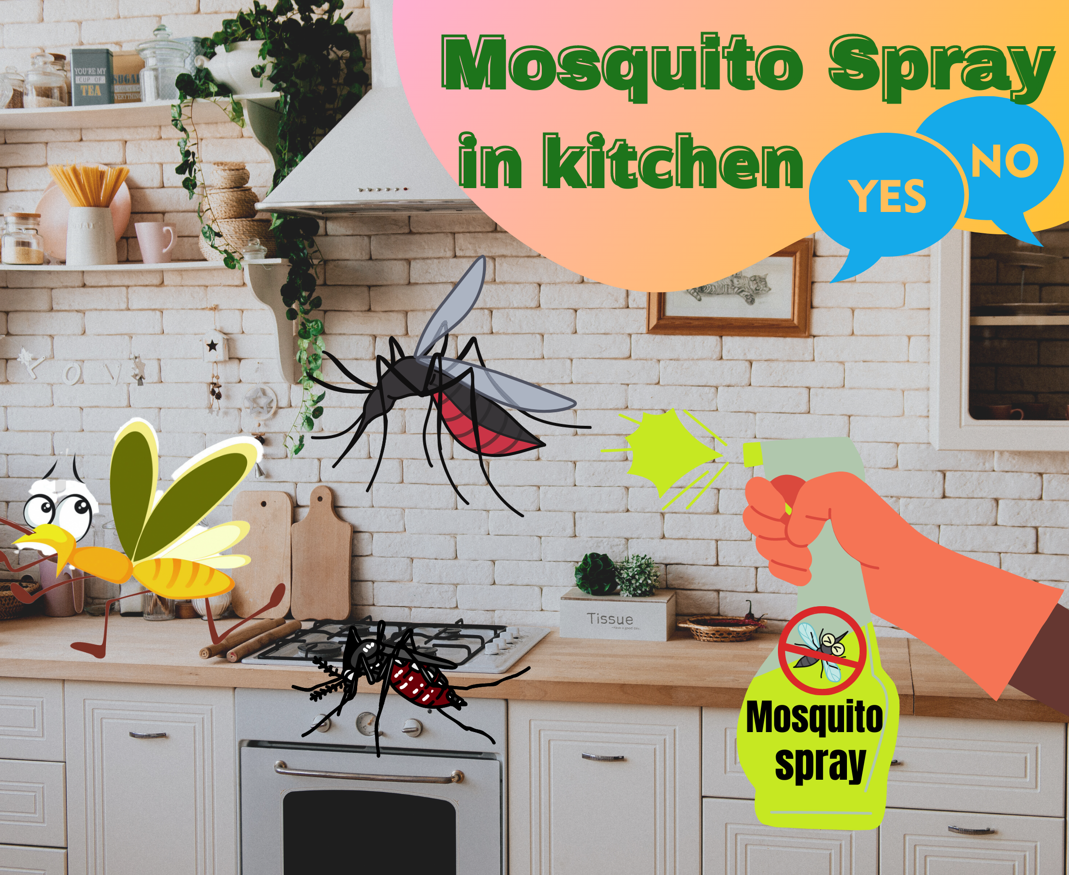 Can we use mosquito spray in kitchen or not?
