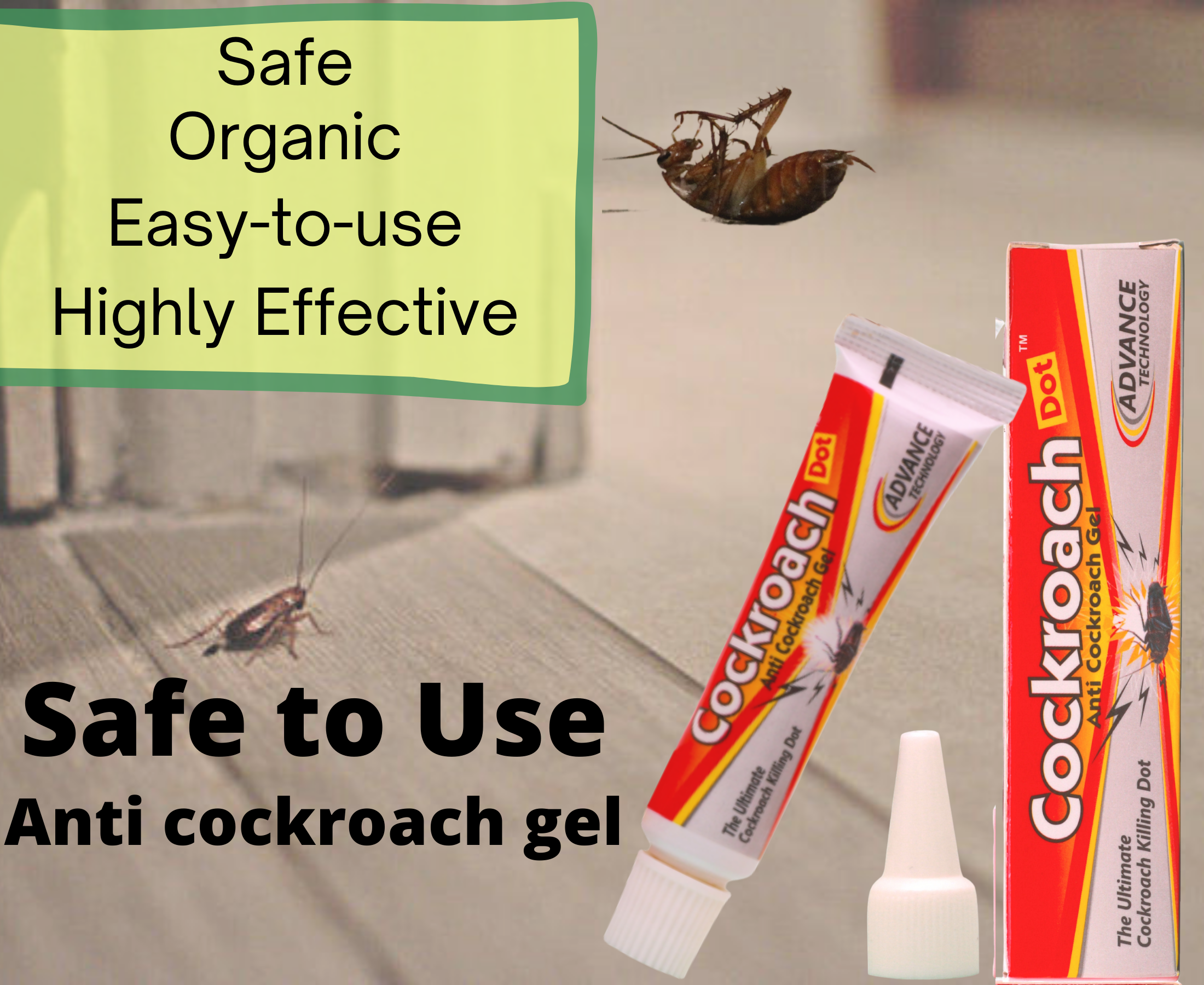 Is anti cockroach gel safe for human or not?
